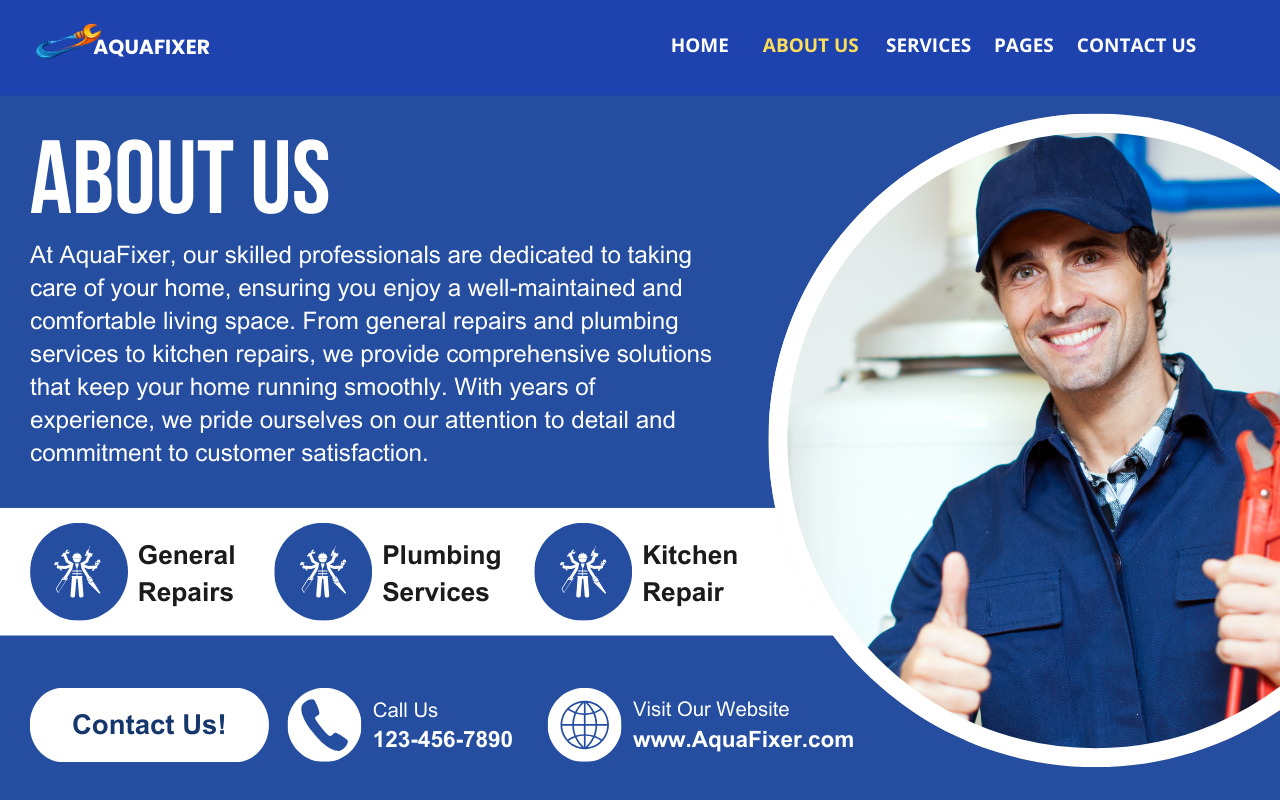 AquaFixer: Trusted Plumbing Services at Your Doorstep